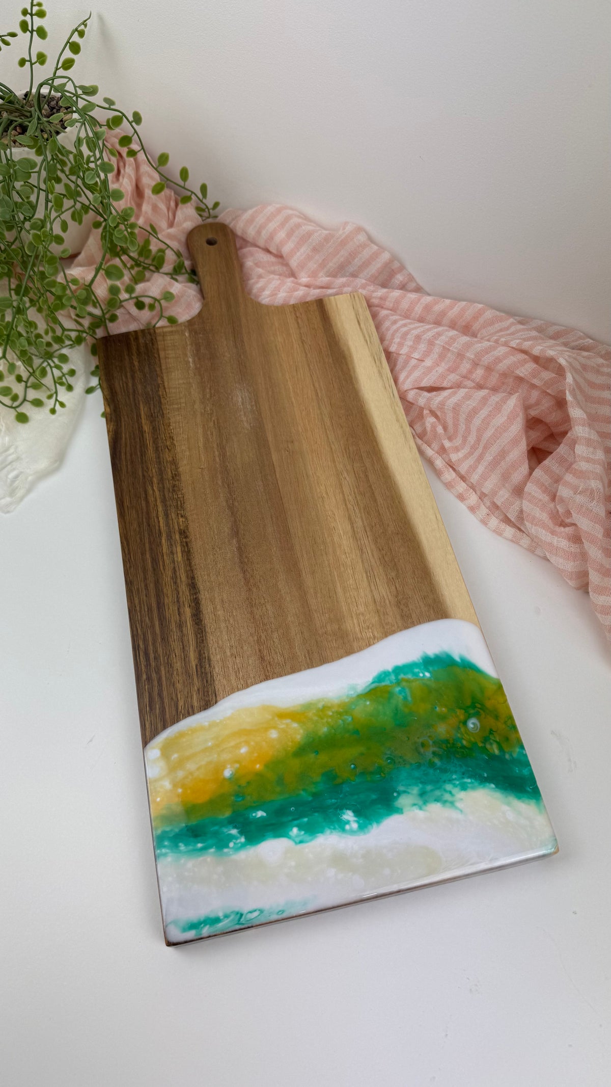 Resin Paddle Board | Emerald Green & Gold | NZ Made