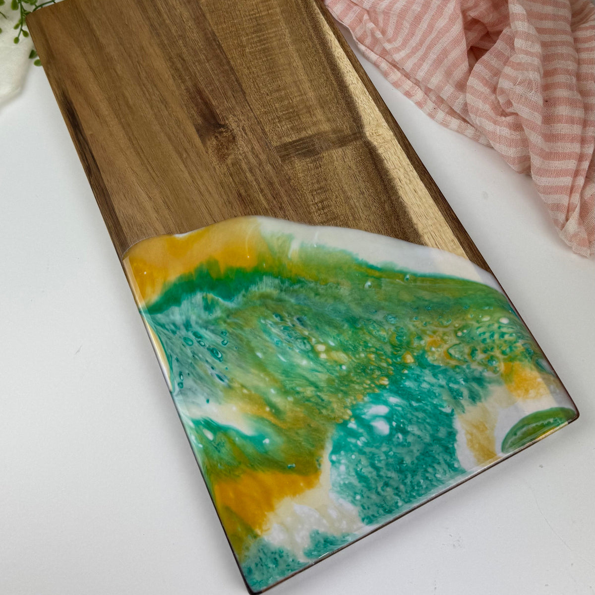 Resin Paddle Board | Emerald Green & Gold | NZ Made