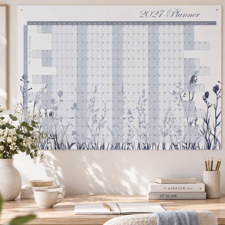 2027 Illustrated Floral Wall Planner