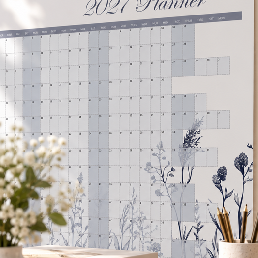 2027 Illustrated Floral Wall Planner