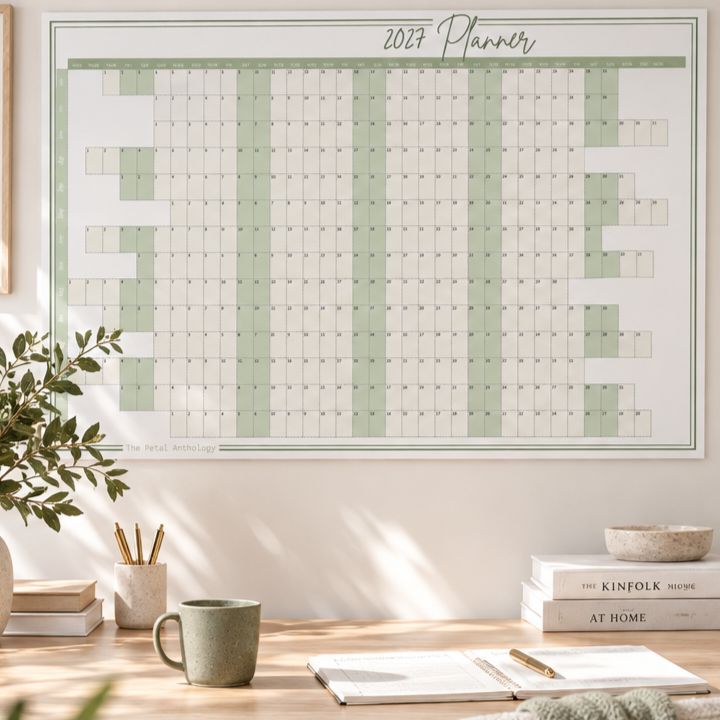 2027 Illustrated Floral Wall Planner