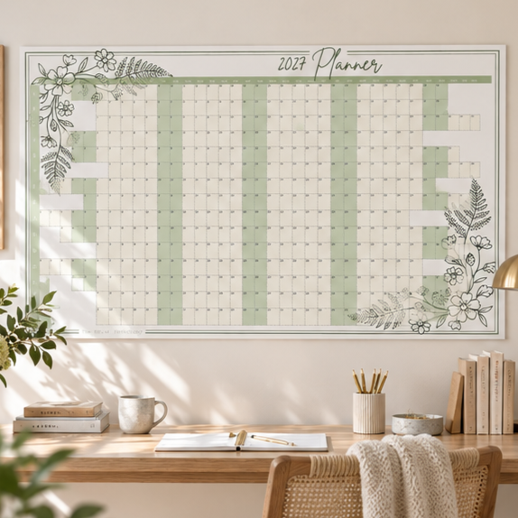 2027 Illustrated Floral Wall Planner