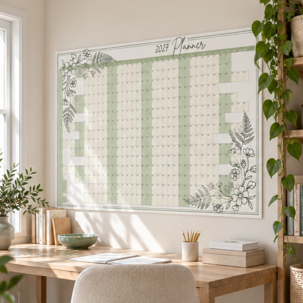 2027 Illustrated Floral Wall Planner