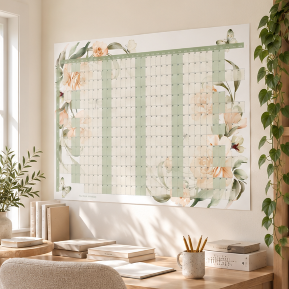 2027 Illustrated Floral Wall Planner