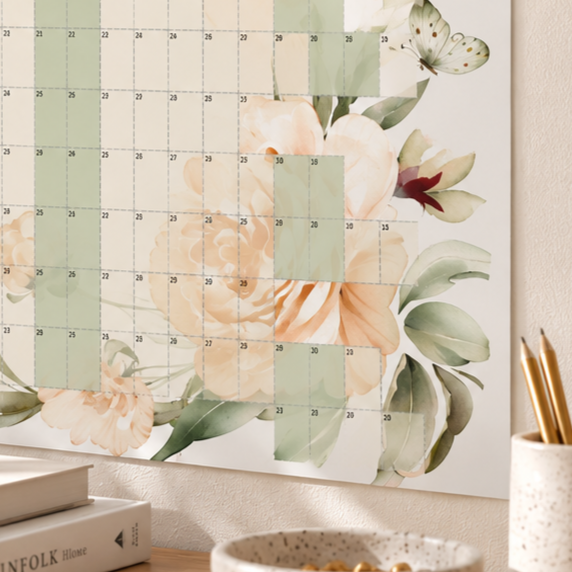 2027 Illustrated Floral Wall Planner