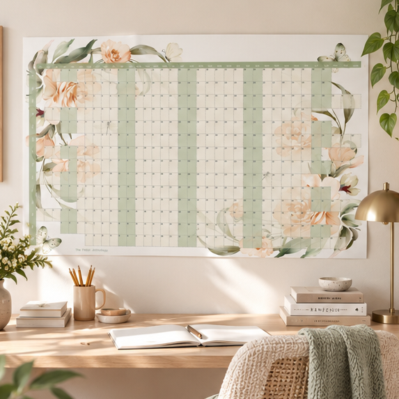 2027 Illustrated Floral Wall Planner
