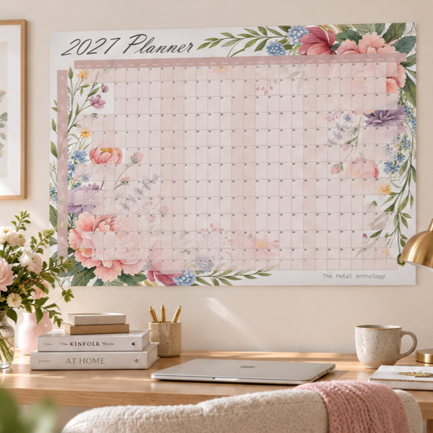 2027 Illustrated Floral Wall Planner