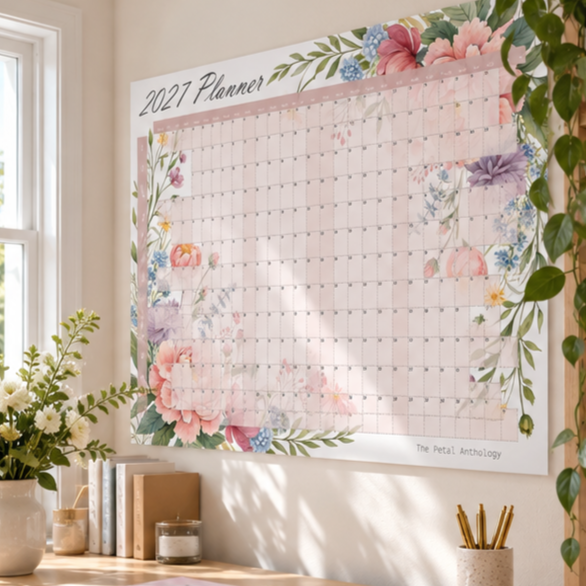 2027 Illustrated Floral Wall Planner
