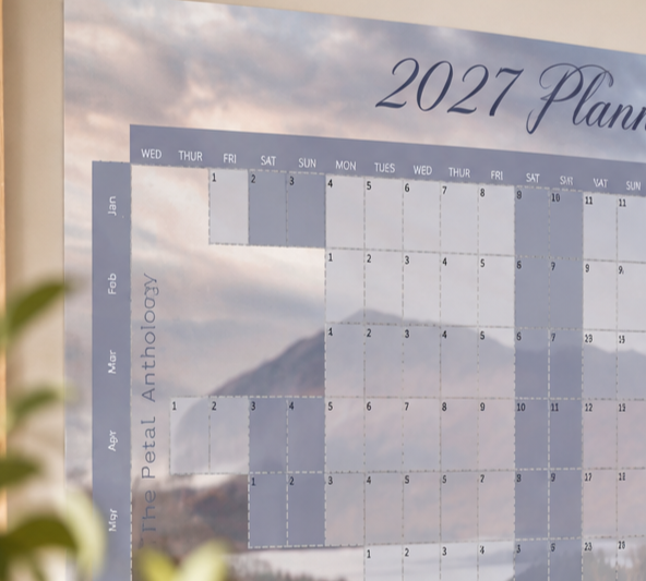 2027 Illustrated Floral Wall Planner – Digital Download