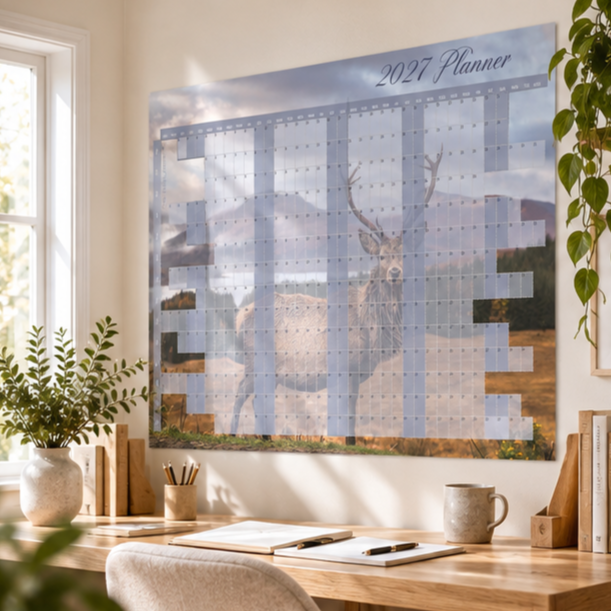 2027 Illustrated Floral Wall Planner – Digital Download