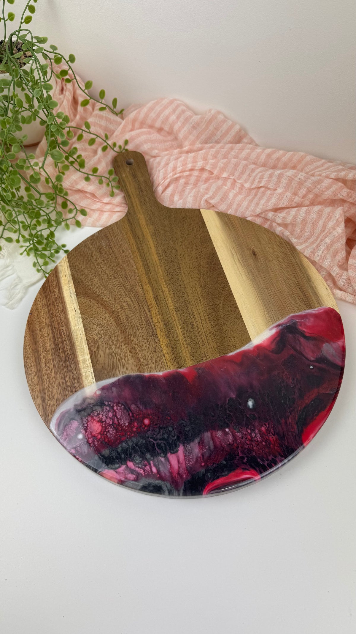 Resin Art Board | Red & Black | Choose Your Style | NZ Made