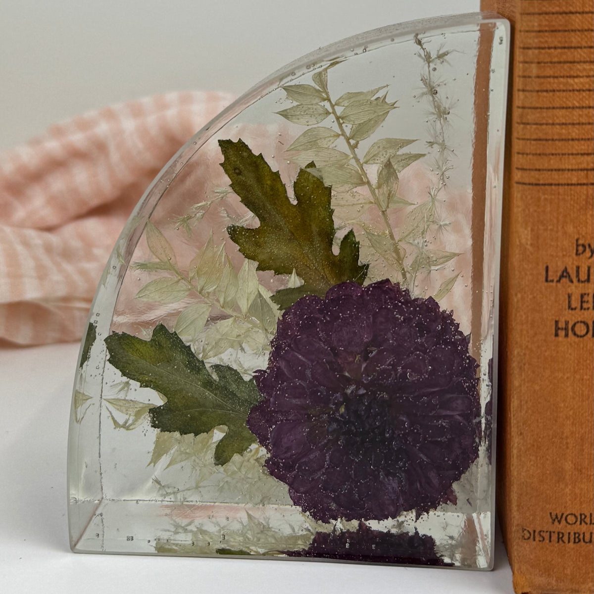 Resin Floral Bookend | Dried Flowers | NZ Made