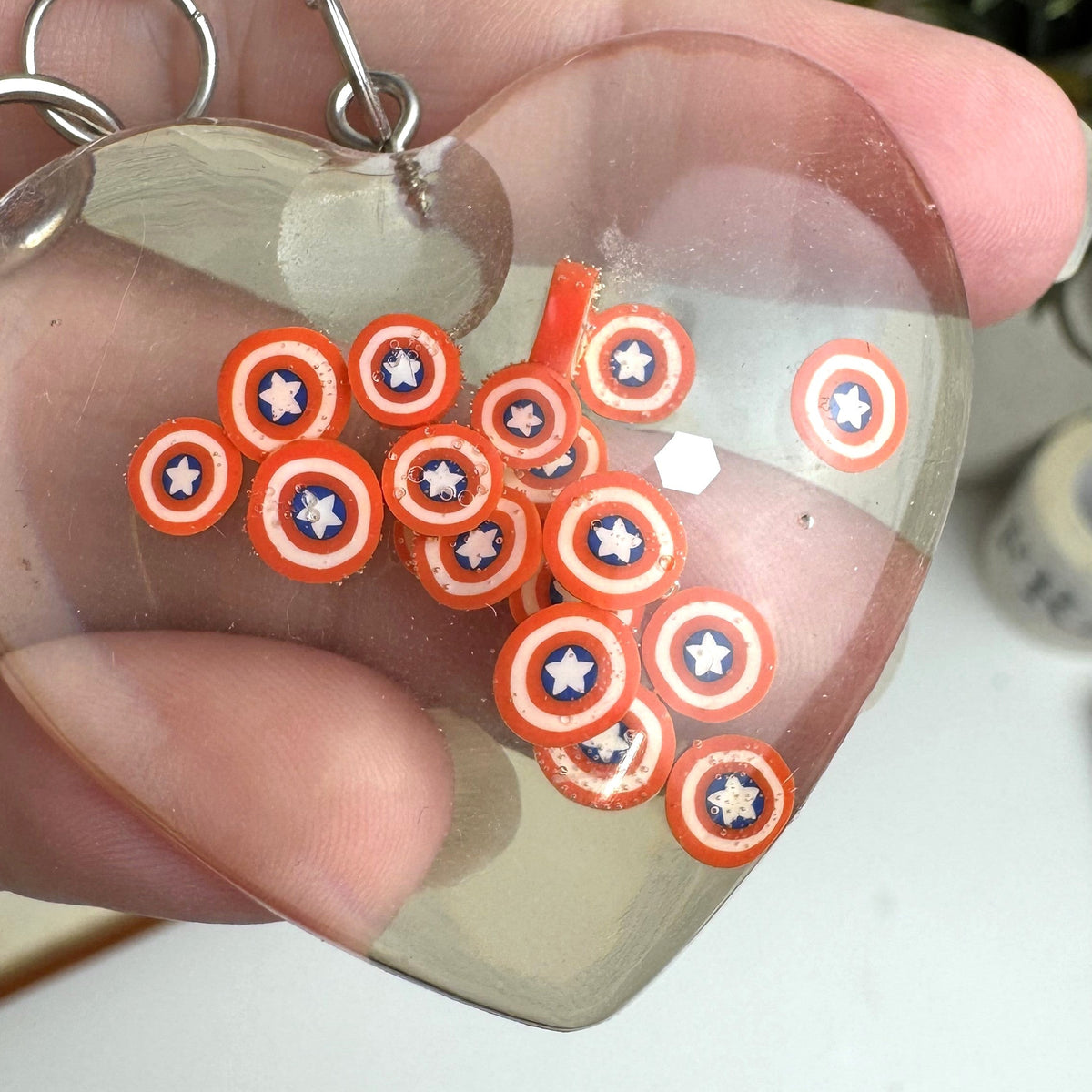 Heart Shaped Resin Keyring